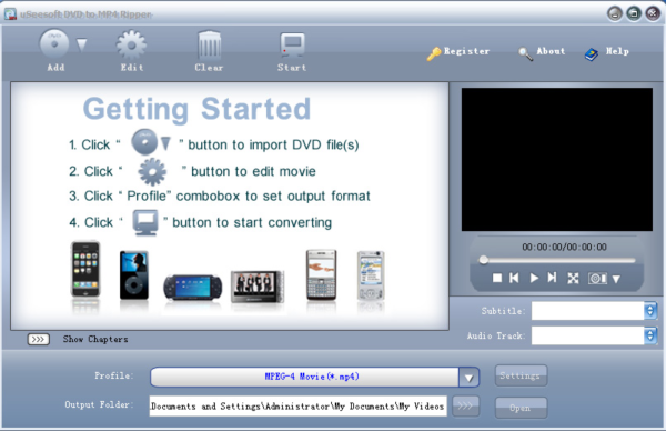 uSeesoft DVD to MP4 Ripper