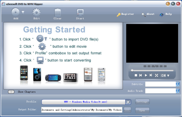 uSeesoft DVD to WMV Ripper