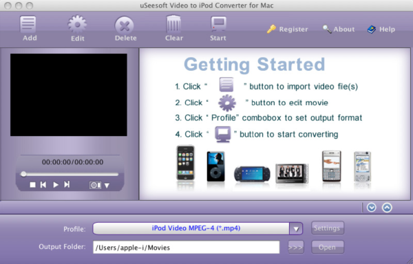 uSeesoft Video to iPod Converter for Mac