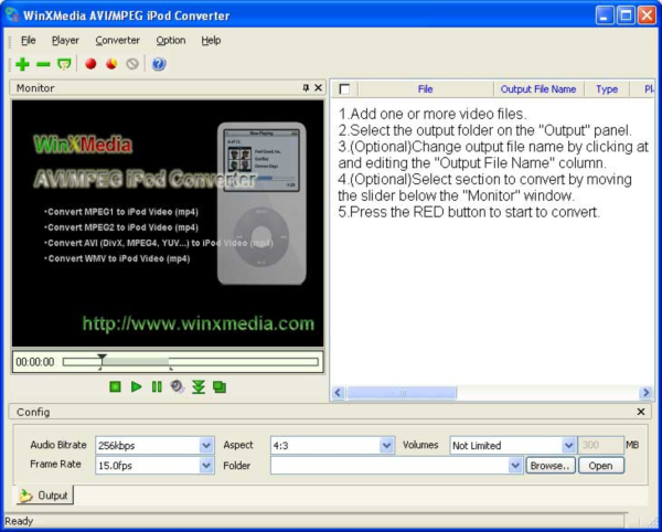 WinXMedia AVI/MPEG iPod Converter