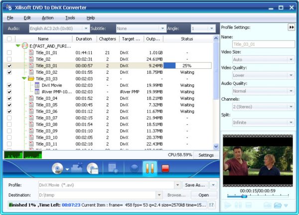 Xilisoft DVD to DivX Converter