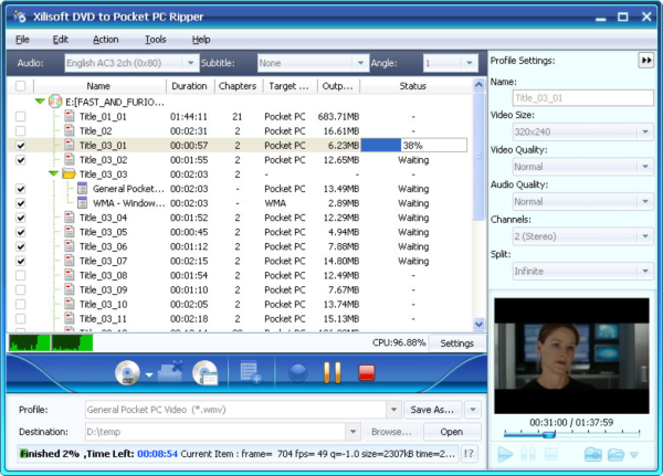 Xilisoft DVD to Pocket PC Ripper