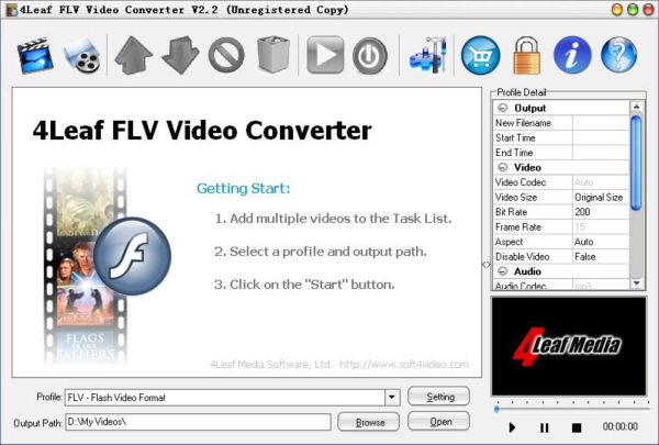 4Leaf FLV Video Converter