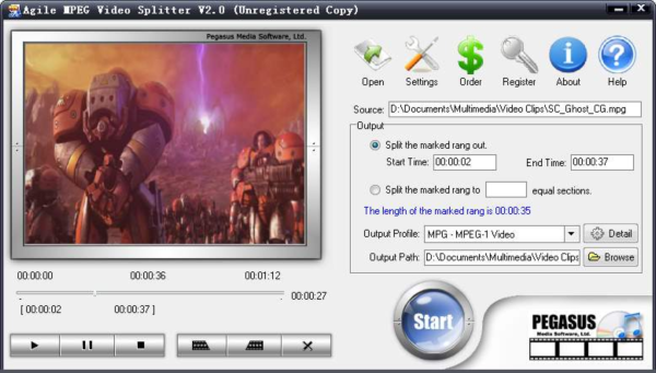 Agile MPEG Video Splitter