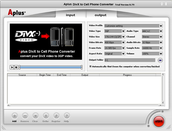 Aplus DivX to Cell Phone Converter