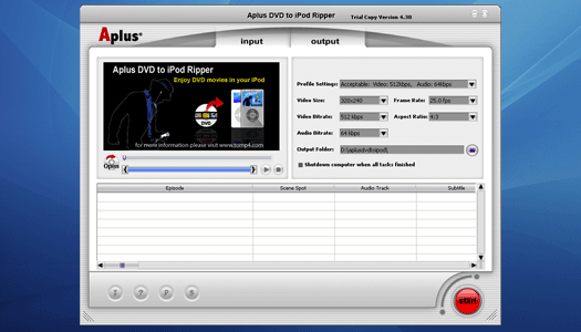 Aplus DVD to iPod Ripper