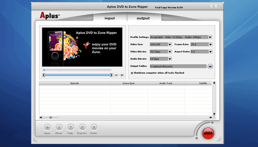 Aplus DVD to Zune Converter