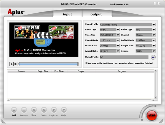 Aplus FLV to mpeg Converter