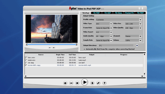 Aplus Video to iPod PSP 3GP Converter