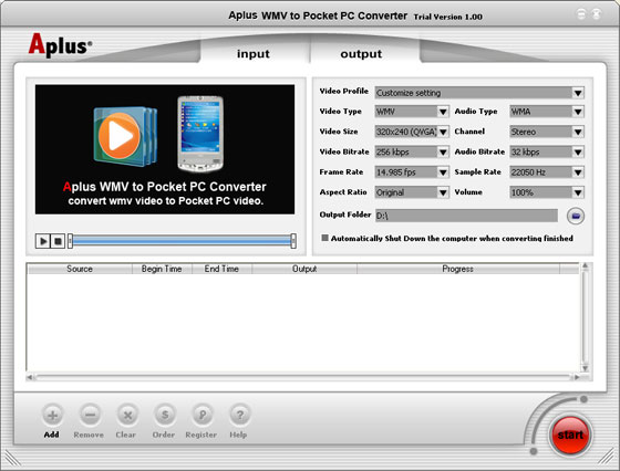 Aplus WMV to Pocket PC Converter