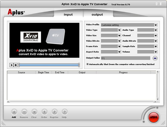 Aplus XviD to Apple TV Converter
