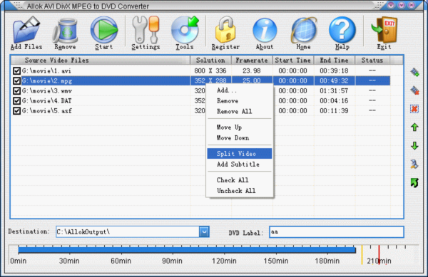 AVI DivX MPEG to DVD Converter