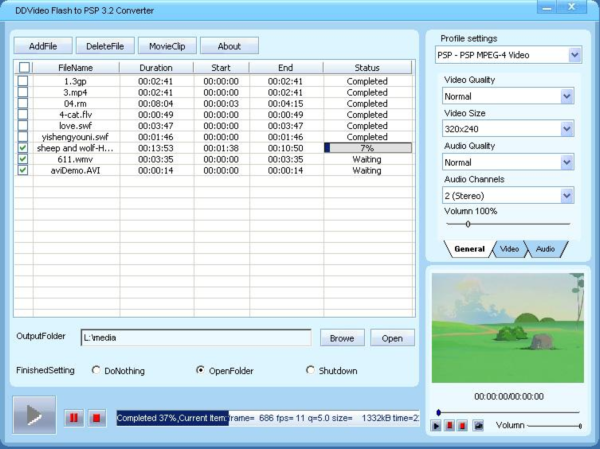 DDVideo Flash(SWF) to PSP Converter Gain