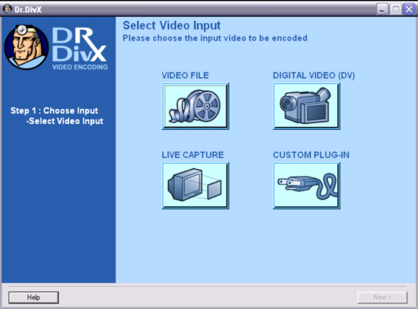 Dr. DivX (Three Step DivX Encoding App)