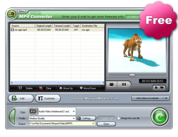 Leawo Free MP4 Converter