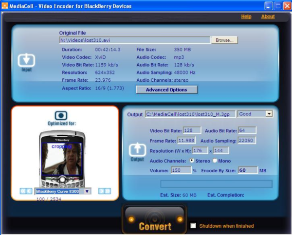 MediaCell Blackberry Video Converter