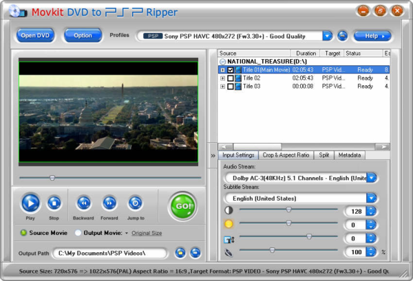 Movkit DVD to PSP Ripper