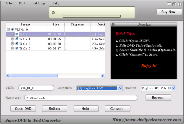 Super DVD to iPod Converter version 008