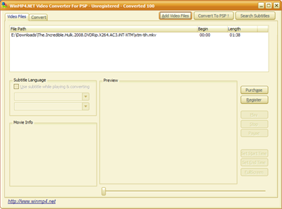WinMP4 Video Converter For PSP