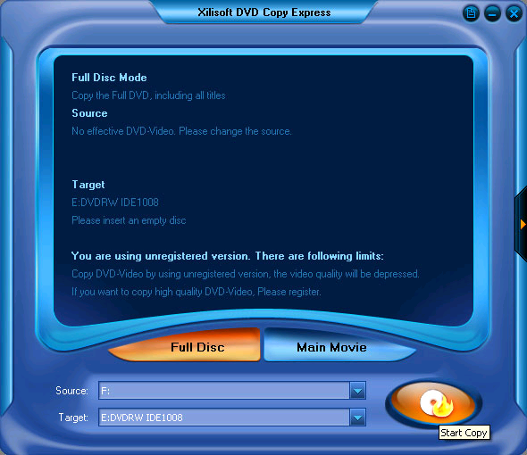 Xilisoft DVD Copy Express