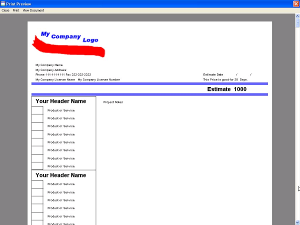 Bid-n-Invoice General Invoice