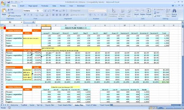 Excel Funding Plan