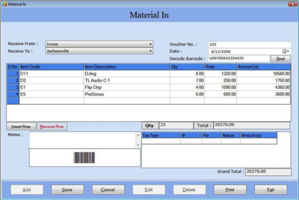 Finance Management Software with Barcode