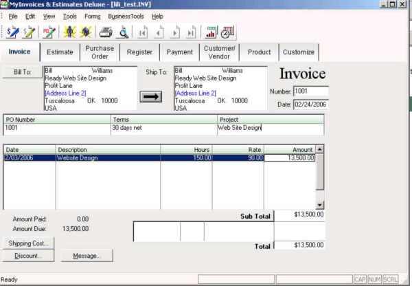 My Invoices & Estimates Deluxe