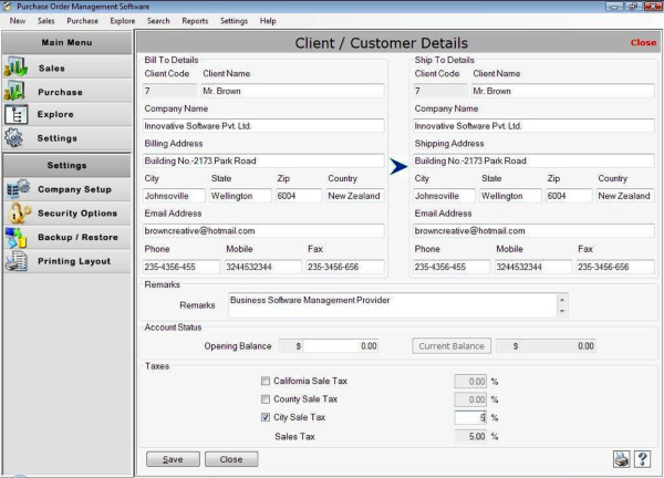 Purchase Order Requisition