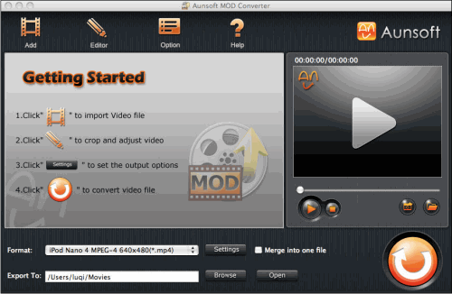 Aunsoft MOD Converter for Mac