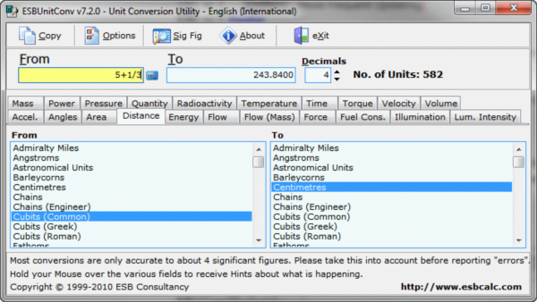 ESBUnitConv - Freeware Unit Conversion