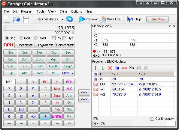 Farsight Calculator