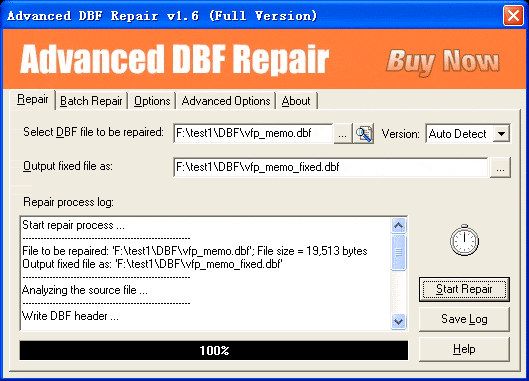 Advanced DBF Repair