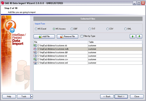 EMS Data Import 2005 for InterBase/Firebird