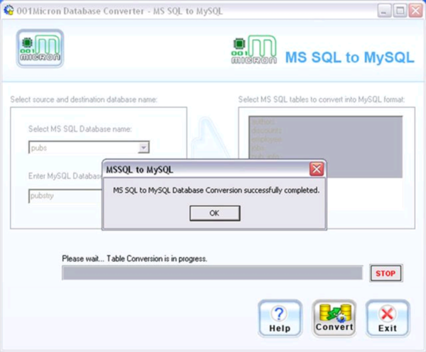 MSSQL To MySQL Data Base Conversion