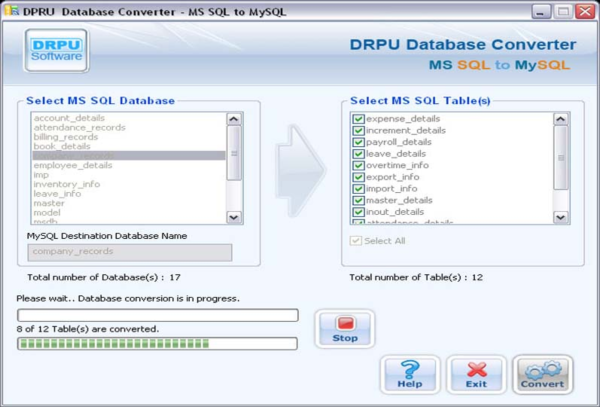 MSSQL to MySQL Database Converter Software