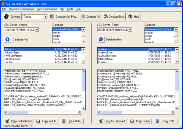 SQL Server Comparison Tool