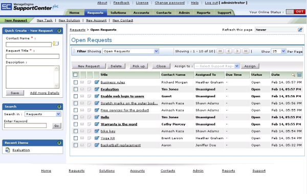 ManageEngine SupportCenter Plus