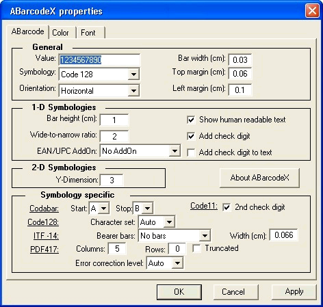 ABarCode ActiveX Control