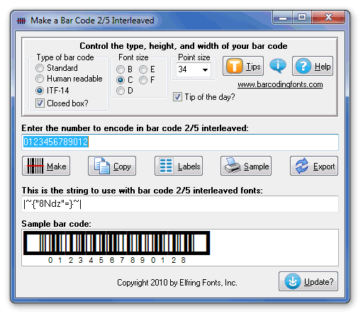 Bar Code 2/5 Interleaved