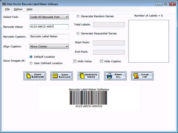 Barcode Label Generator