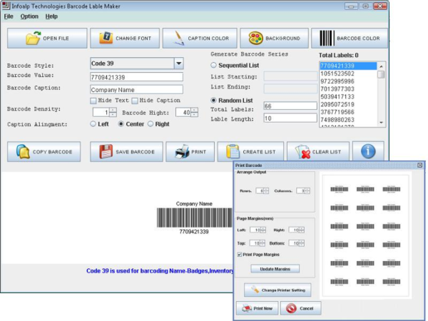 Barcode Printing Software