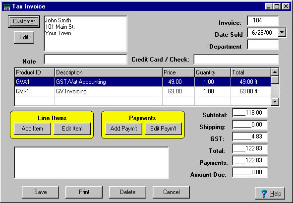 GST-VAT Invoicing