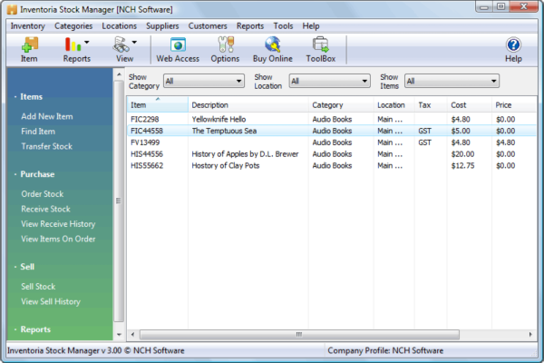 Inventoria Stock Control
