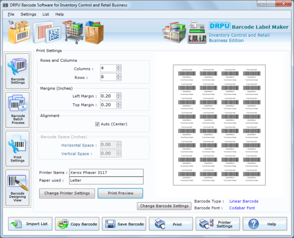 Inventory Control and Retail Business Barcode Label Maker