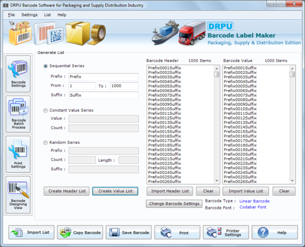 Packaging Supply and Distribution Industry Barcodes