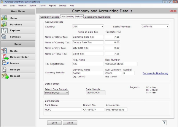 Purchase order organizer software