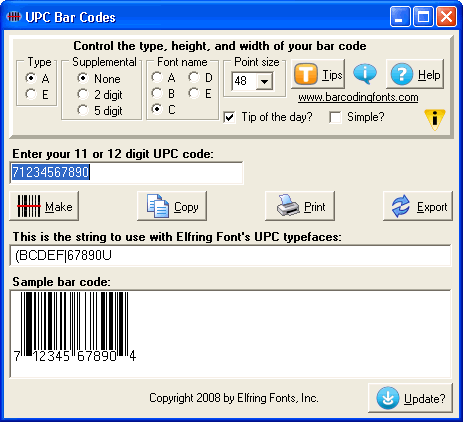 UPC Bar Codes