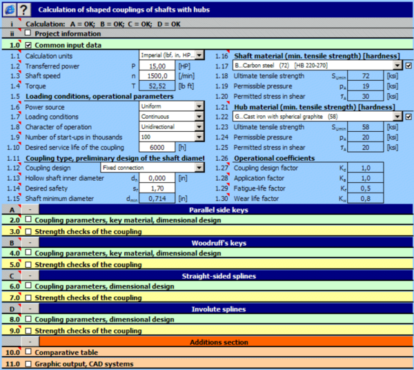 MITCalc - Shaft connection