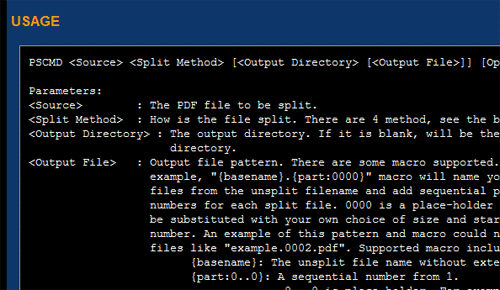 A-PDF Split Command Line